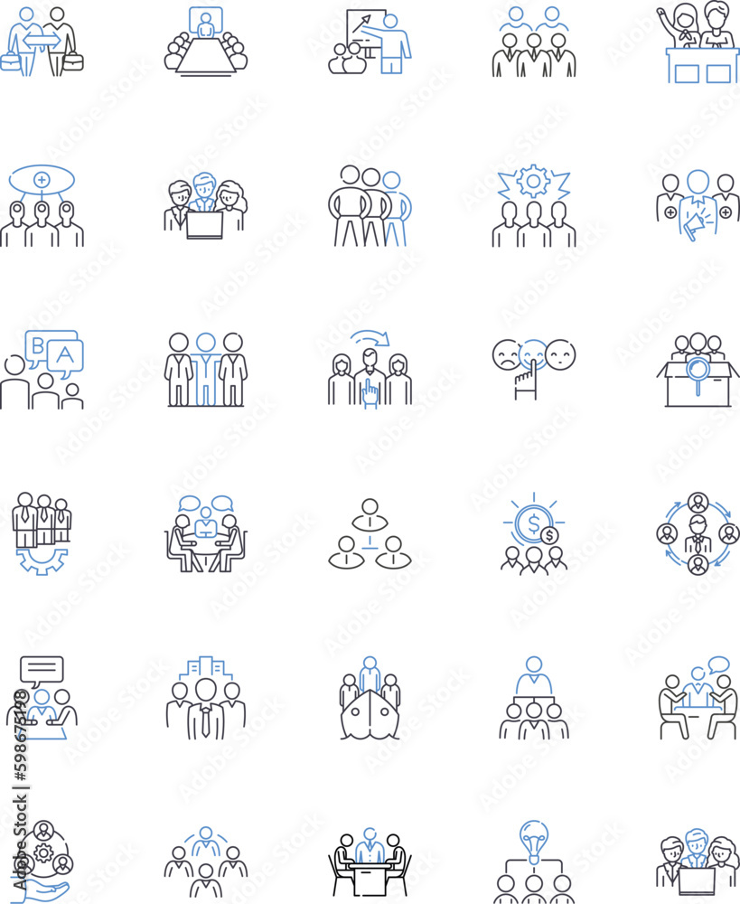 Partnership line icons collection. Collaborate, Alliance, Joint venture ...