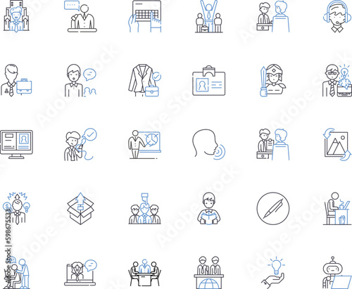 Occupation line icons collection. ursing, Compassion, Care, Empathy, Healing, Health, Nurture vector and linear illustration. Diagnosis,Treatment,Patient outline signs set Generative AI