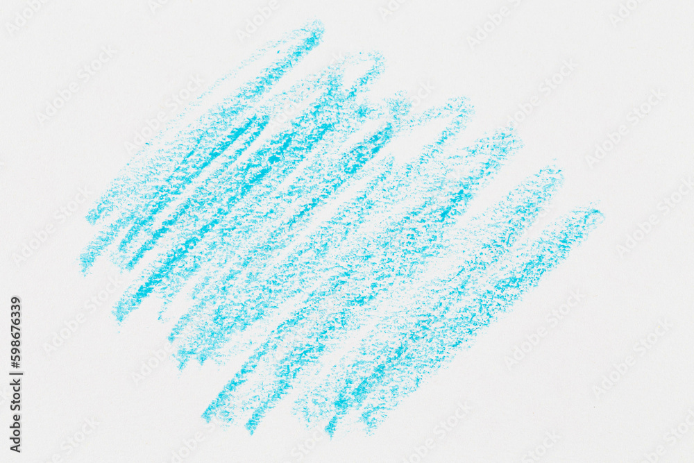 Fototapeta premium Wax crayon hand drawing blue background