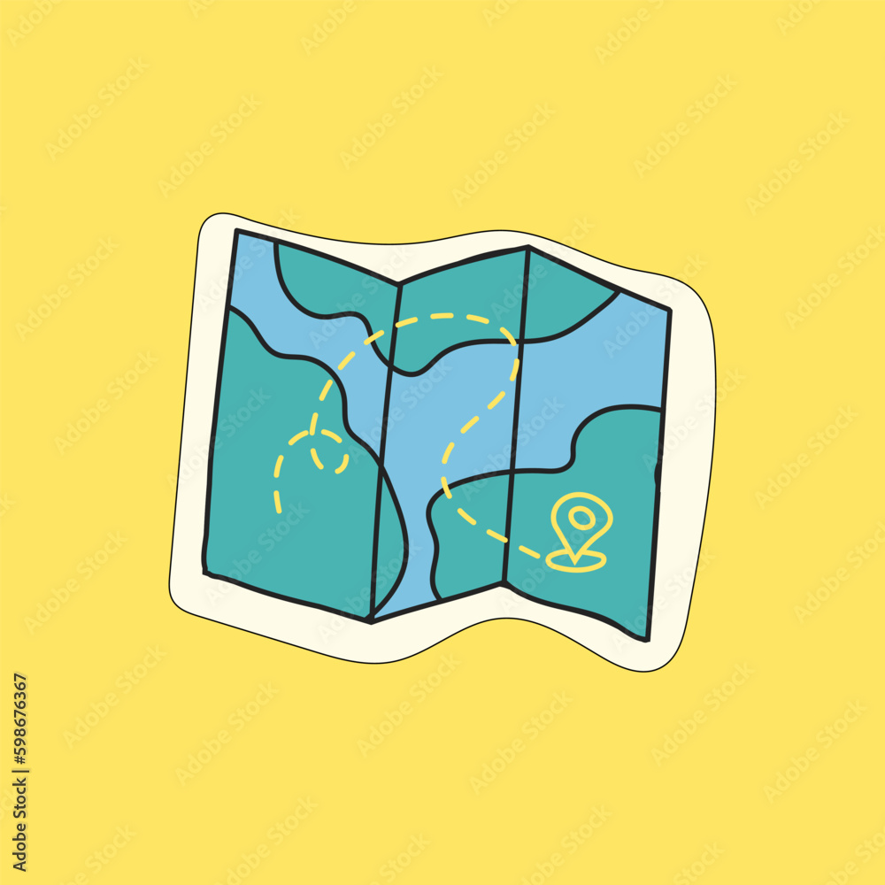 Sticker hand drawn cute tourist - 1000 F 598676367 Pvtt4LodMv9ra4px0AThT6Smarkbb2MR 