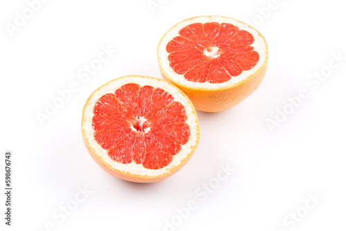 slice of grapefruit isolated on white background