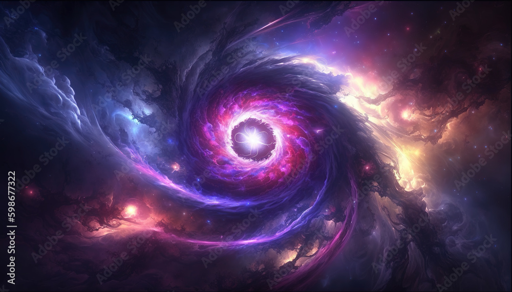 a black hole is eating everything, swirld with violet color, generative ai technology a black hole is eating everything, swirld with violet color, generative ai technology
