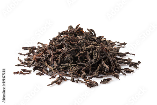 Black tea isolated on white