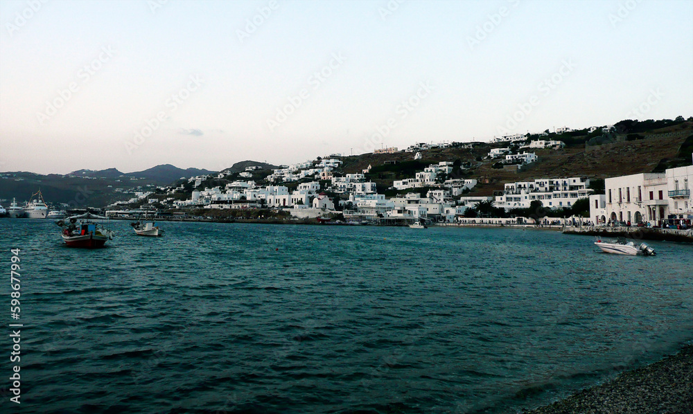 View of the island of Mykonos, Greece