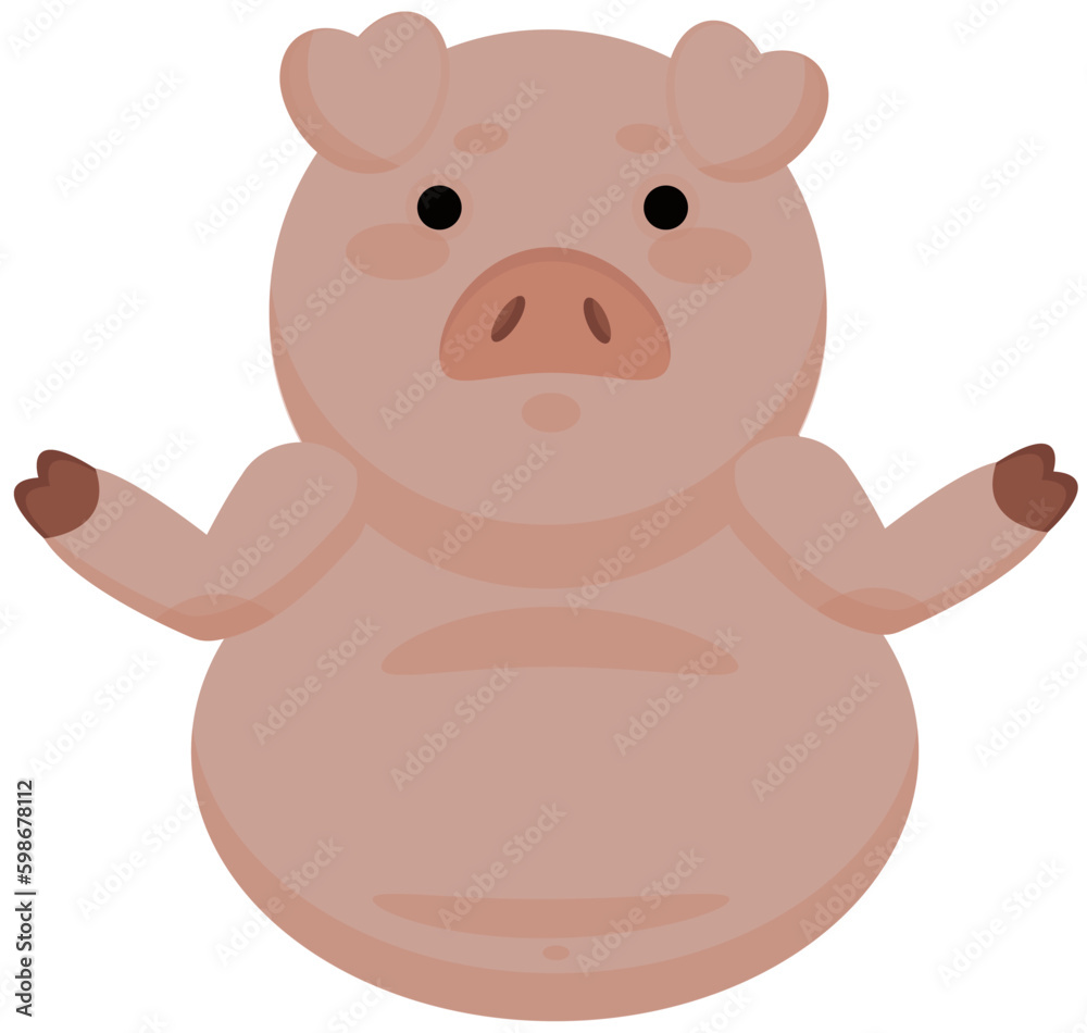 Fototapeta premium funny pink pig sticker i dont know