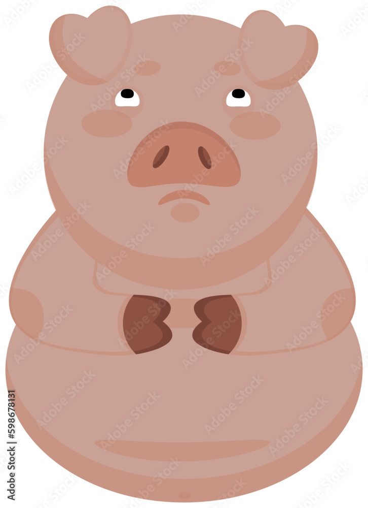 fanny pink pig sticker with rolling eyes fanny pink pig sticker with rolling eyes