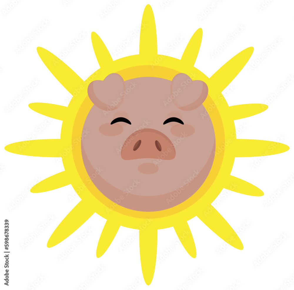 fanny pink pig sticker sunny pig