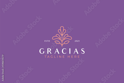 Flower Abstract Logo Premium Beauty Business Luxury Floral Symbol Minimalist Concept Template 