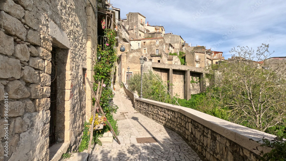 Panoramic view of di Guardia Sanframondi in the province of Benevento, Italy.