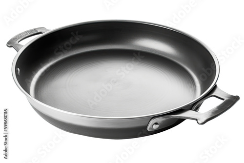 paella frying pan isolated on a transparent background, generative ai