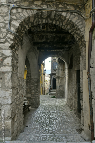 A narrow street among the old houses of Guardia Sanframondi, a small town of Benevento province, Italy. © Giambattista