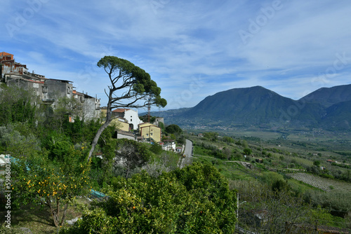 Panoramic view of di Guardia Sanframondi in the province of Benevento, Italy. photo