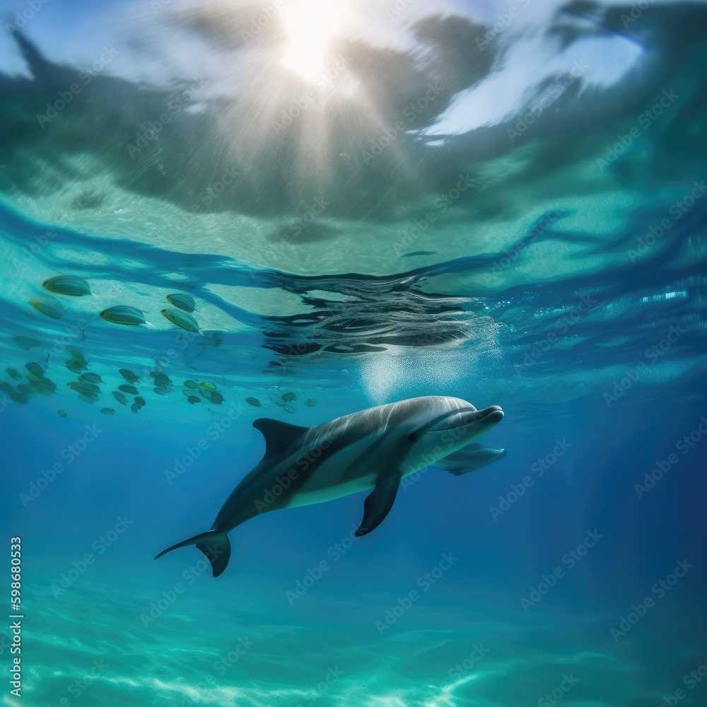 Fototapeta premium dolphins in the sea