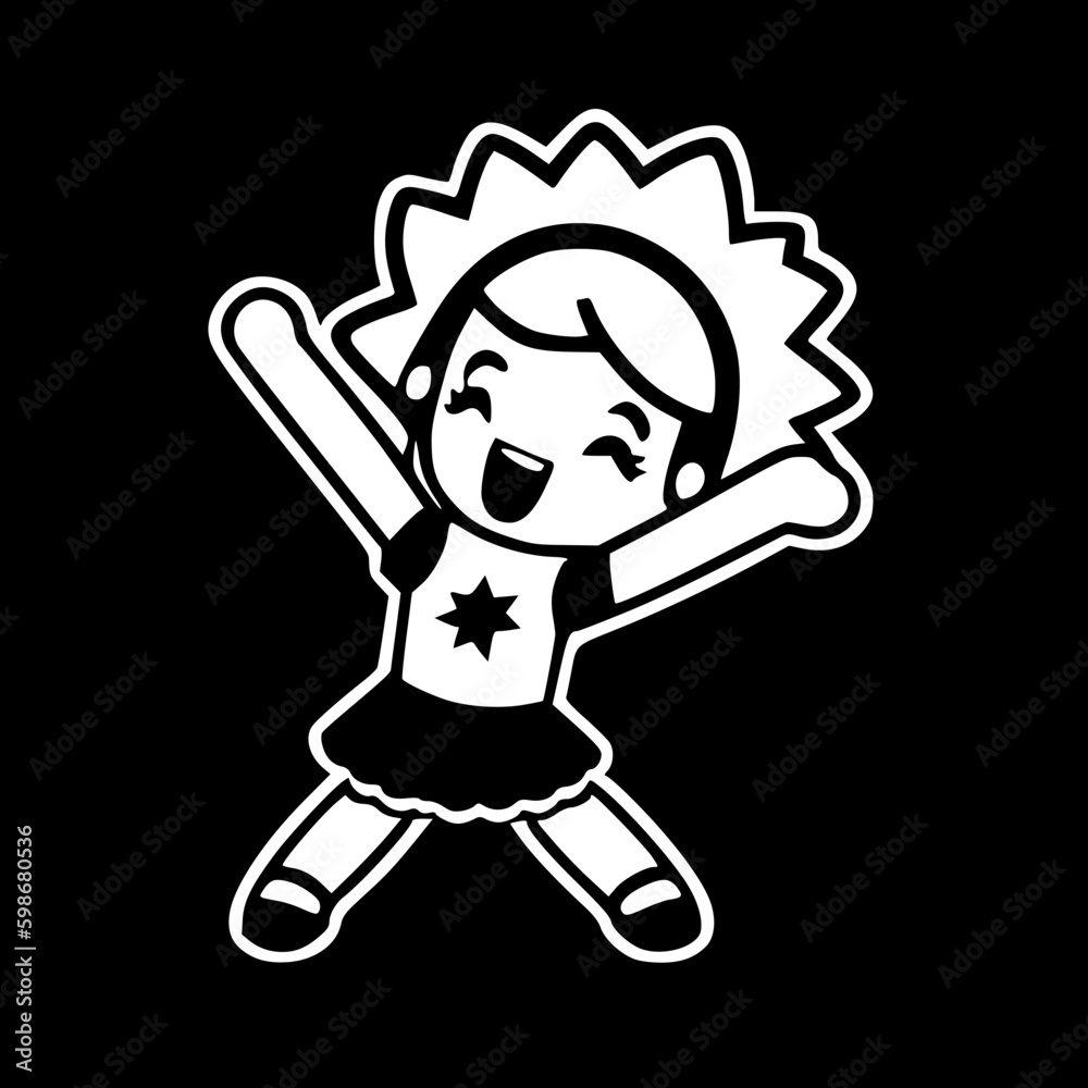 Cheer - Black and White Isolated Icon - Vector illustration Cheer - Black and White Isolated Icon - Vector illustration