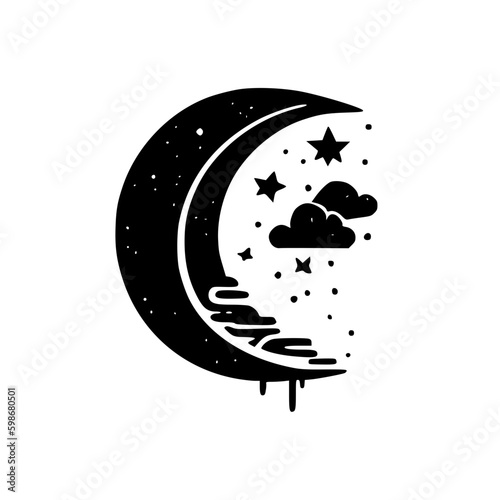 Celestial - Black and White Isolated Icon - Vector illustration