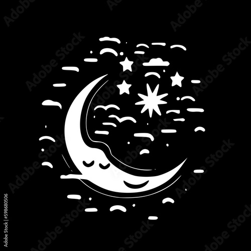 Celestial | Black and White Vector illustration