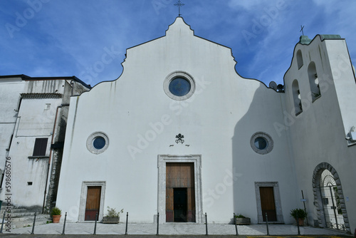 The facade of the small church in Guardia Sanframondi, a town in the province of benevento, Italy. photo