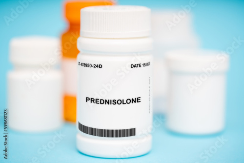 Prednisolone medication In plastic vial