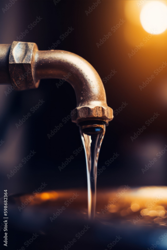 vieux robinet d'eau qui coule, arrière plan flou vieux robinet d'eau qui coule, arrière plan flou