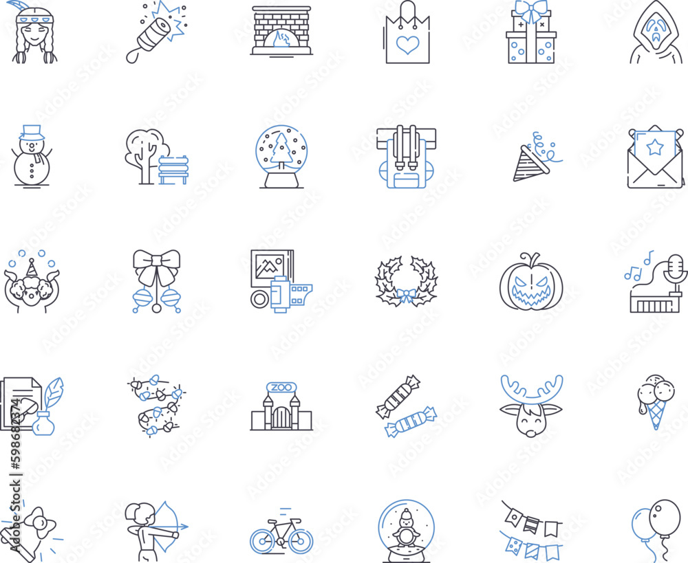 Digital venture line icons collection. Innovation, Technology, Start-up, Entrepreneurship, Digitalization, Connectivity, Marketability vector and linear illustration. Generative AI