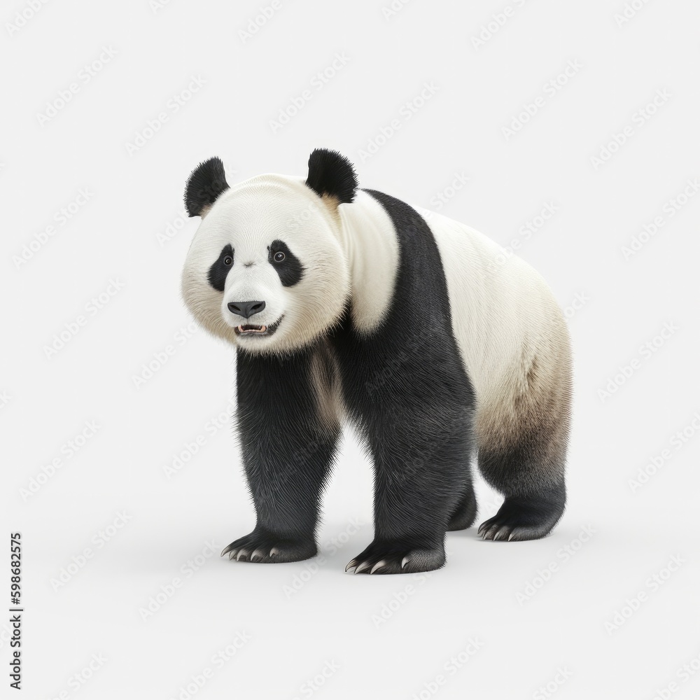 Obraz premium panda, bear, animal, china, bamboo, giant, zoo, mammal, wildlife, black, endangered, eating, nature, wild, giant panda, white, asia, cute, 3d, baby, rare, chengdu, species, black and white, animals