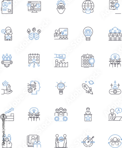 Emerging business line icons collection. Innovation, Startup, Entrepreneurship, Growth, Scalability, Disruptive, Opportunity vector and linear illustration. Evolution,Expansion,Venture Generative AI