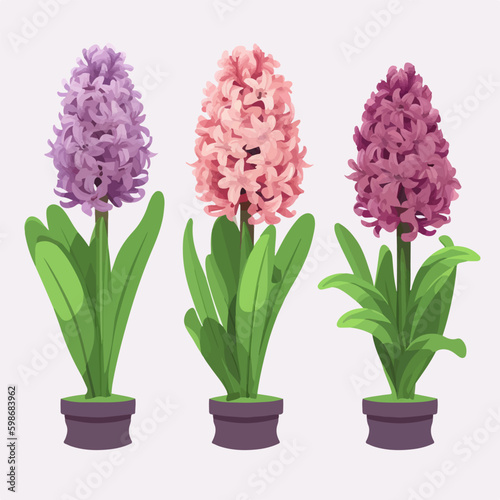 Pack of artistic hyacinth flower stickers to enhance your creations with floral charm.