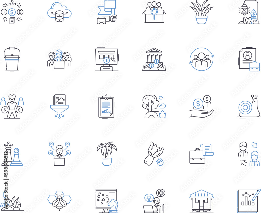 Cultivation sphere line icons collection. Agriculture, Horticulture, Cultivate, Farming, Growing, Harvest, Irrigation vector and linear illustration. Soil,Fertilizer,Crop outline signs Generative AI