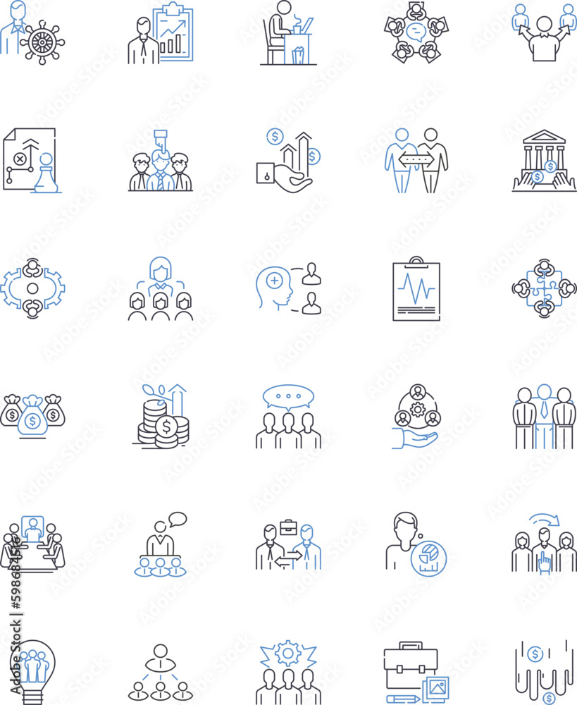Decision and verdict line icons collection. Verdict, Decision, Judgment, Choice, Ruling, Conclusion, Determination vector and linear illustration. Outcome,Resolution,Selection outline Generative AI