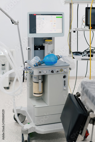 modern operating room in the hospital medical equipment for lung ventilation in the operating room