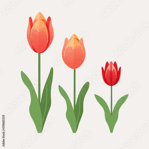 Assortment of stylish tulip vector icons.