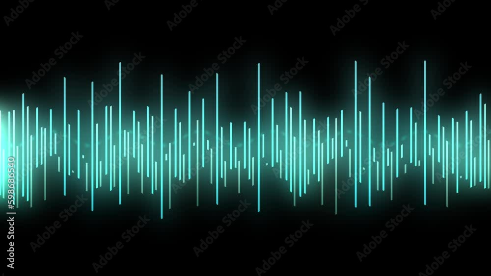 Audio levels pulsating on black background animation Generative AI Audio levels pulsating on black background animation Generative AI