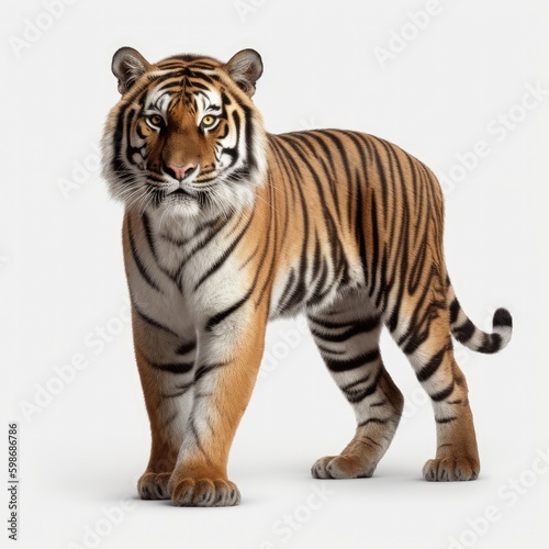 a tiger in a white background