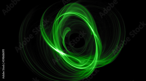 A green light on a black background