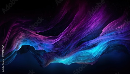 Celestial Dreamscape: Blue and Purple Digital Gradient Night Sky with Metallic Hues, in 8K created with generative AI technology