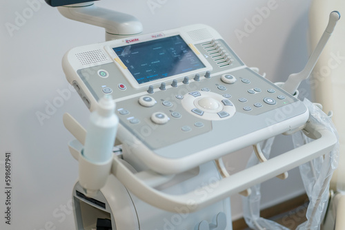 Medical office with ultrasound diagnostic equipment in the health clinic gynecological office