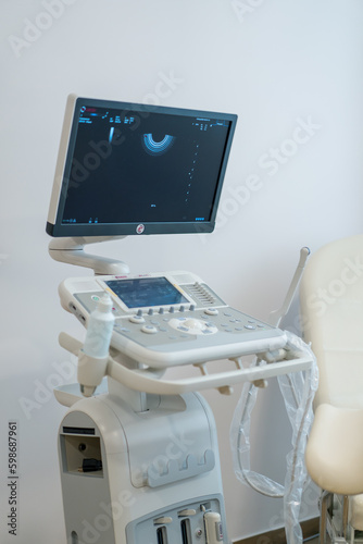 Medical office with ultrasound diagnostic equipment in the health clinic gynecological office