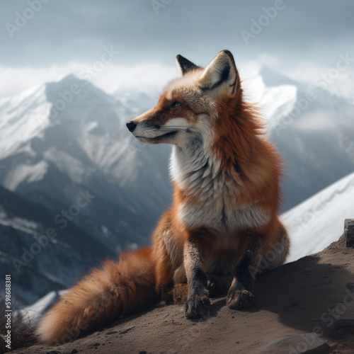 Ein Roter Fuchs im Gebirge photo