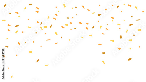 Confetti. Festive golden confetti with stars.