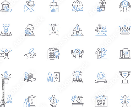 Career advancement line icons collection. promotion, development, progress, growth, enhancement, expansion, achievement vector and linear illustration. success,opportunity,advancement Generative AI