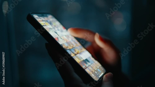 Using a smartphone in a dark room Generative AI
