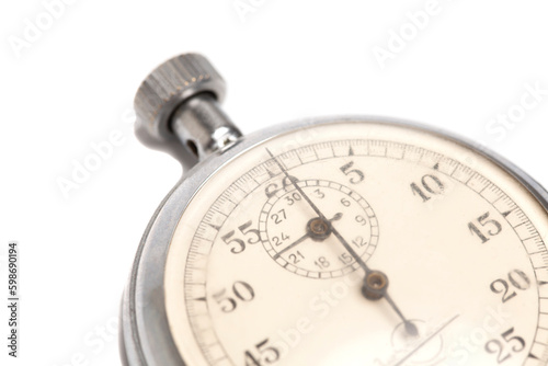 Old stopwatch isolated on white background