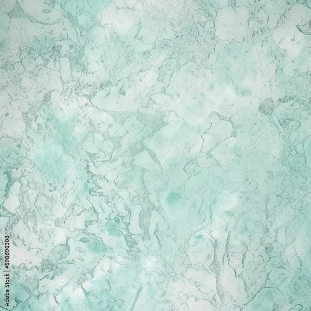 Light mint blue colored aged abstract paper background, AI generative grunge texture