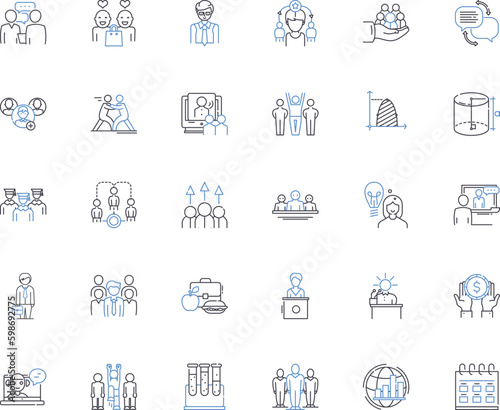 Assistance and Support line icons collection. Aid, Help, Guidance, Assistance, Support, Care, Comfort vector and linear illustration. Relief,Service,Helpfulness outline signs set Generative AI