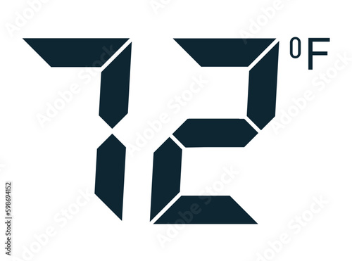 72 degrees Fahrenheit. Indications of a temometer, controller for floor heating