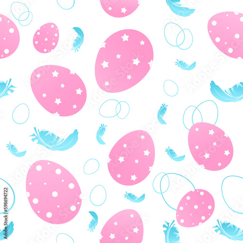 seamless pattern with eggs pink and blue