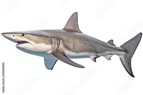 Isolsted great white shark on transparent background, cutout , Generative AI © Michael