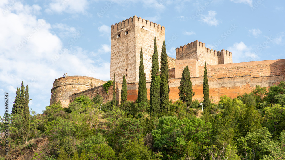 Vista de la alcazaba de la Alhambra de granada, España