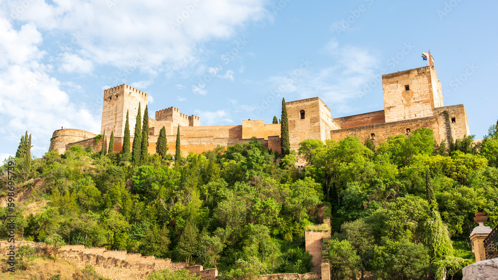 Vista de la alcazaba de la Alhambra de granada, España
