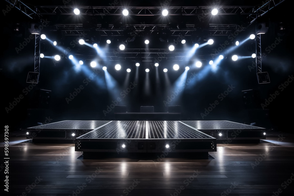 A stage with lights that say'i'm a stage. generative ai Stock ...